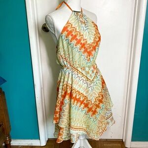 bebe Paisley Halter Dress S